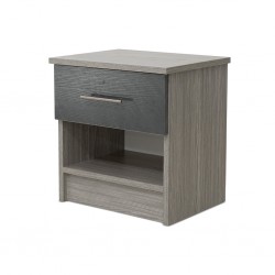 Linea Night Table Stone Grey & Mistrale Grey In MDF / Particle Board