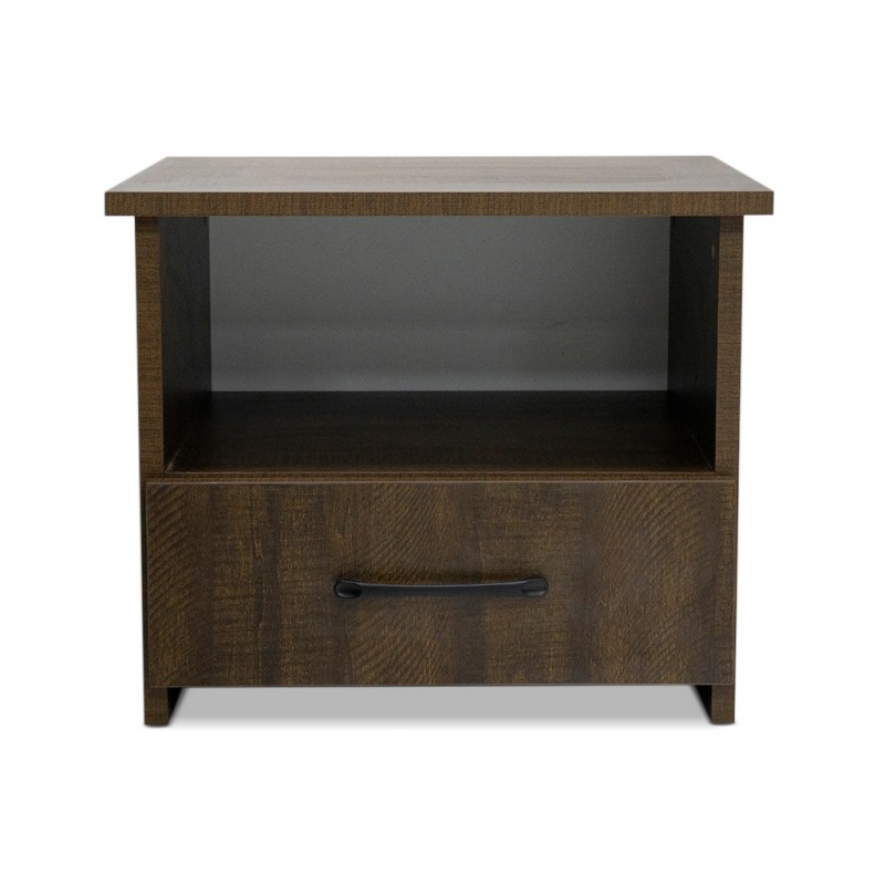 Colton Night Table MDF Brown Flame