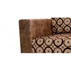Conrad Sofa 3+2+1 Plain Brown & Pattern Fab