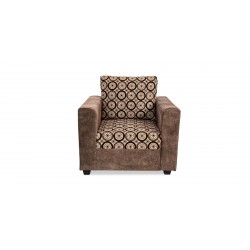 Conrad Sofa 3+2+1 Plain Brown & Pattern Fab