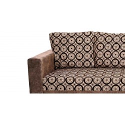 Conrad Sofa 3+2+1 Plain Brown & Pattern Fab
