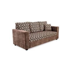 Conrad Sofa 3+2+1 Plain Brown & Pattern Fab