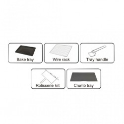 Mammouth EO600CRD 60L S/Steel Electric Oven With Double Glass Door, Rotisserie & Convection