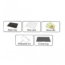 Mammouth EO1000CRD 100L Black Electric Oven With Double Glass Door, Rotisserie & Convection