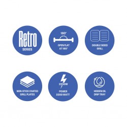 Westinghouse WKCG907RD Retro Red Contact Grill