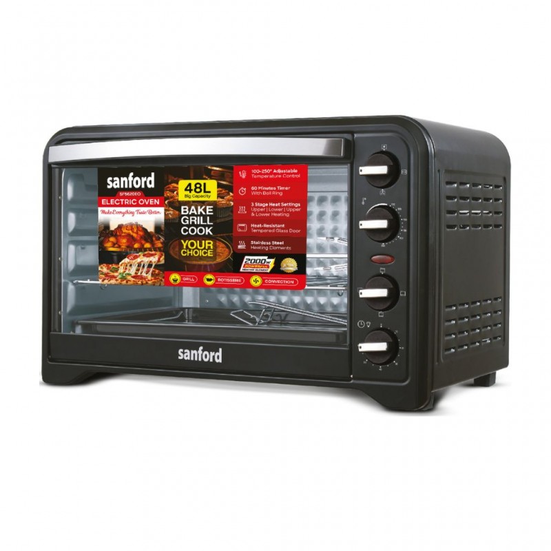 Sanford SF5620EO 48L 2YW Black Electric Oven with Grill, Rotisserie & Convection Function