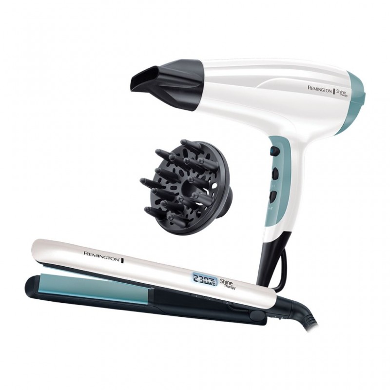 Remington S8500GP Shine Therapy (D5216+S8500) Gift Set - Hair Dryer + Straightener RM302