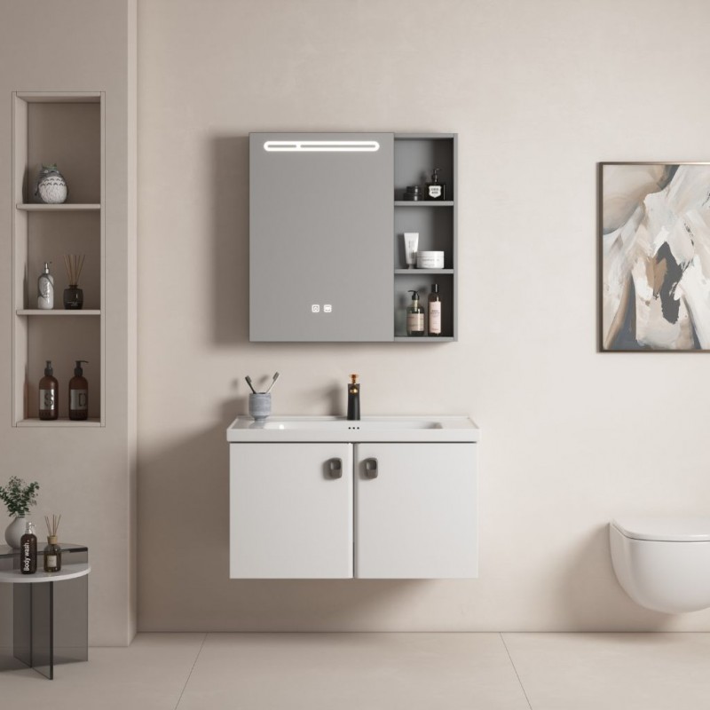 Bathroom Cabinet With 2 Doors & Mirror Touch Switch - Ref 3310-60