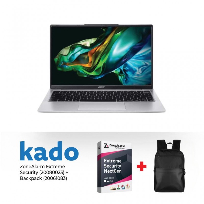 HP 15 Core i3-1315U Natural Silver B1AL2EA & Free Volkano Panama Laptop Backpack + ZoneAlarm Extreme Security