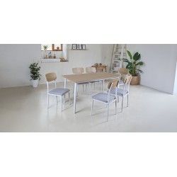 Cheelai Table and 6 Chairs Metal/MDF
