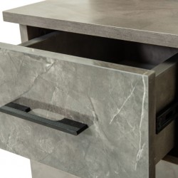 Dreamscape Dressing Table With Pouf Dark Ash Glossy & Light Ash