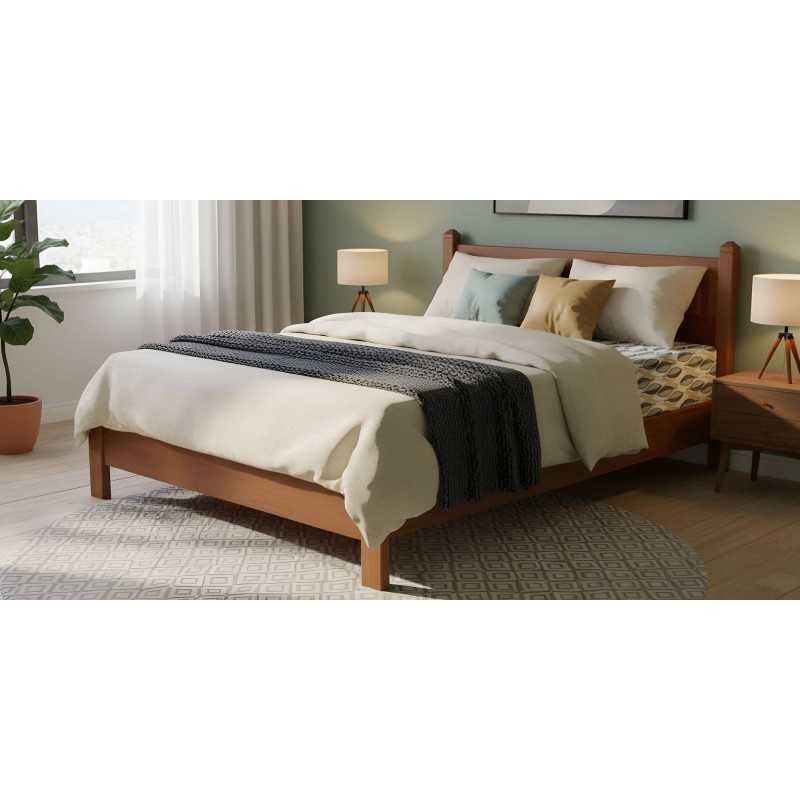 Perth Bed 150x190 cm Pine Brown Finish