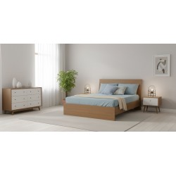 Brazilia Bed 150x190 cm Dark Teak Hydrofuge Particle Board