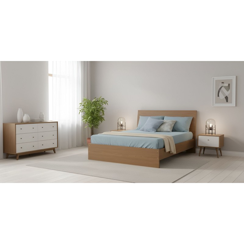 Brazilia Bed 150x190 cm Dark Teak Hydrofuge Particle Board