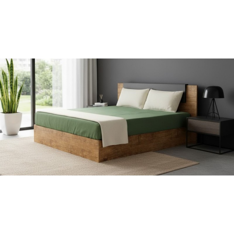Vecelo Bed 180x200 cm MDF With Opera Brown & Black