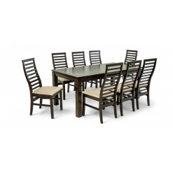 Legenda Table and 8 Chairs Cappuccino Rubberwood