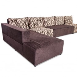 Tola Corner LHF Chaise+2S Armless+Otto Fabric Brown