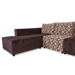 Tola Corner LHF Chaise+2S Armless+Otto Fabric Brown