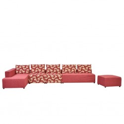 Tola Corner in Burgandy Fabric