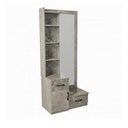 Dreamscape Dressing Table With Pouf Dark Ash Glossy & Light Ash