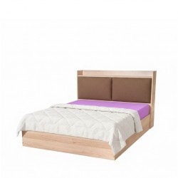 Diamond Bed 150x190 cm Upholstered MDF Red Oak
