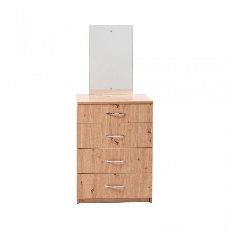 Brazilia Dressing Table With Mirror Light Oak Hydrofuge Particle
