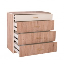 Finnley Chest of Drawers Aurous & Ivory In Particle Board