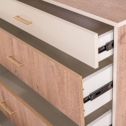 Finnley Chest of Drawers Aurous & Ivory In Particle Board
