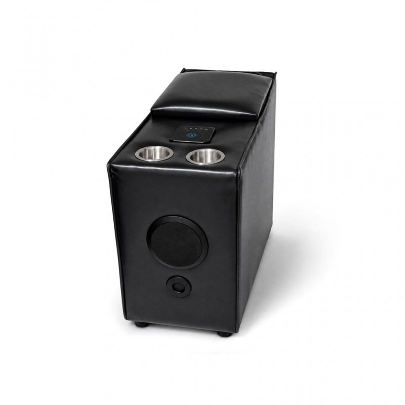 Storage Audio Console Unit Vegan Leather Black