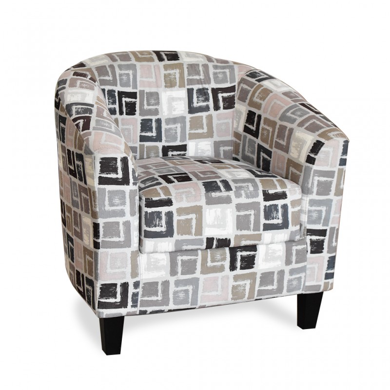 Alvia Accent Chair Quadrant Grey Fabric