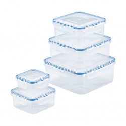 Lock & Lock HPL980CLQ5 Square Container x 5pcs "O"