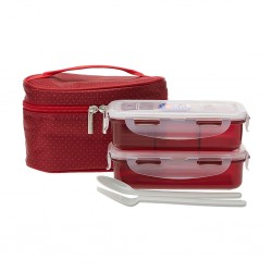 Lock & Lock HPL752DR Red 2pcs Set Lunch Bag "O"