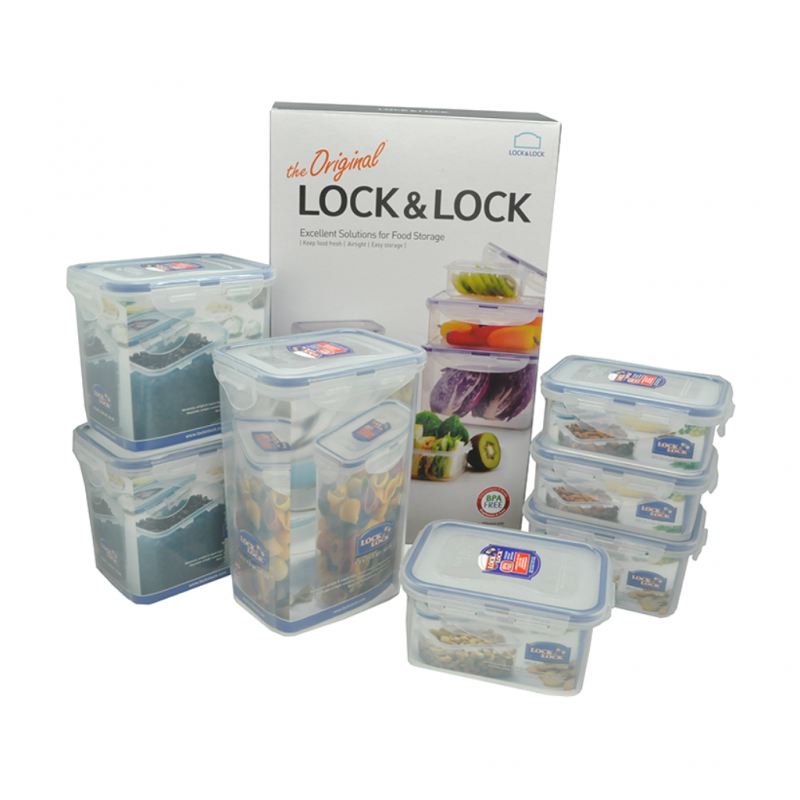 Lock & Lock HPT809BS Rectangle Container x 7pcs"O"