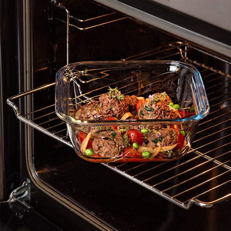 Pyrex COOK AND GO 21cm Medium Square Roaster With Plastic Lid