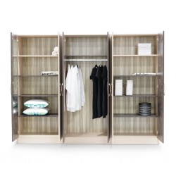 Waterford Wardrobe 6 Doors Cappucino & Brown