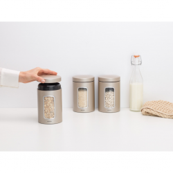 Brabantia 304842 1.4L Champagne Window Canister Set 10YW "O"