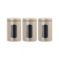 Brabantia 304842 1.4L Champagne Window Canister Set 10YW "O"