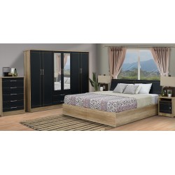 Allegra Bedroom Set 180x200cm Summer Oak+D.Grey PB