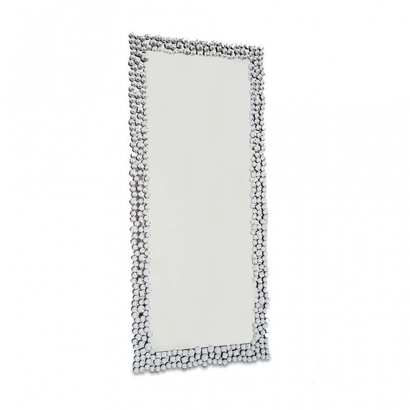 Floor Mirror W/Stand MDF Silver Finish W90x H180 cm JC-MN225