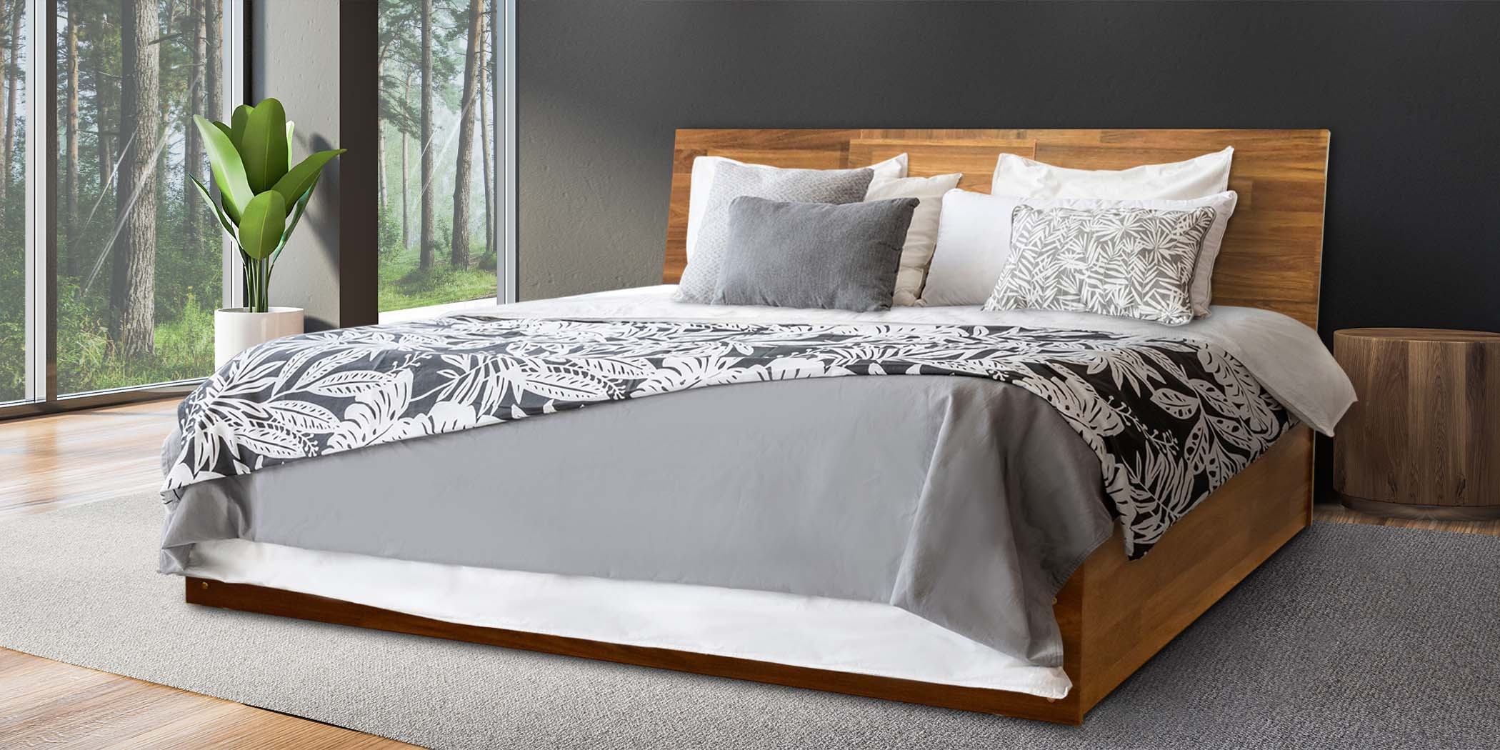 Rotterdam Bed 150x190 cm MDF Applewood