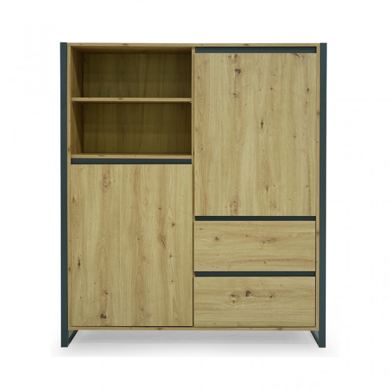 Denver Buffet 2 Drawers & 6 Tiers Artisan Oak/Anthracite Color