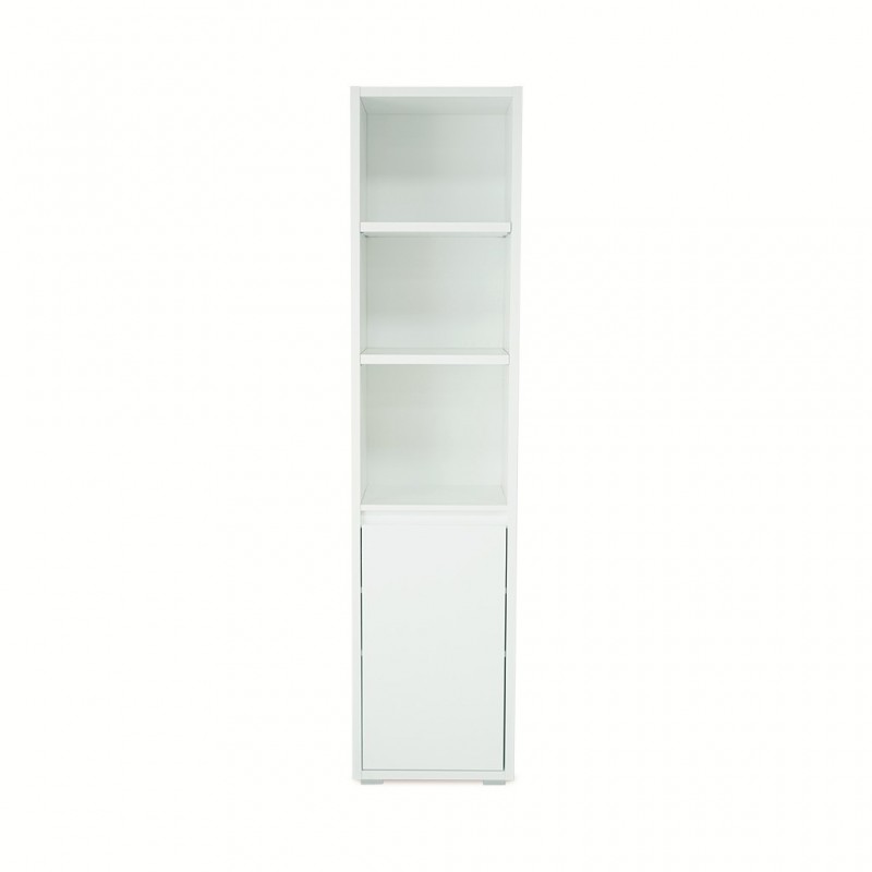 Image Bookshelf 3 Tiers+1 Cabinet White Color Image Bookshelf 3 Tiers+1 Cabinet White Color