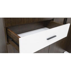 Shelton Bedroom Set Brown Flame and White Matt