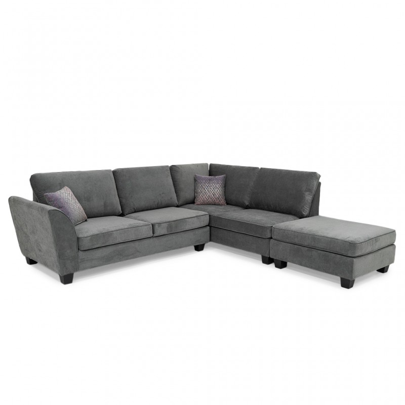 Bella Corner RHF Chaise+LHF 2Str+Otto Fabric Grey