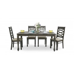 Nairobi Table and 6 chairs Merlot Color Rubberwood