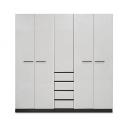 Raimona Wardrobe 5 Doors Brown & Cream