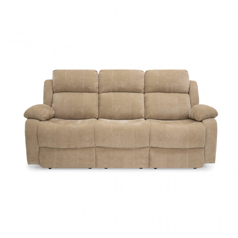 Sabella 3 Seater Reclining Sofa Camel Color Fabric Sabella 3 Seater Reclining Sofa Camel Color Fabric