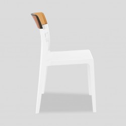 Moon Chair White Seat/Amber Transparent Backrest