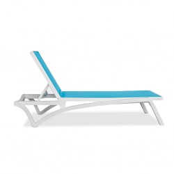 Siesta Pacific Sunlounger White/Turquoise Ref 089