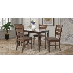Grace Table and 4 Chairs Dirty Oak Rubberwood